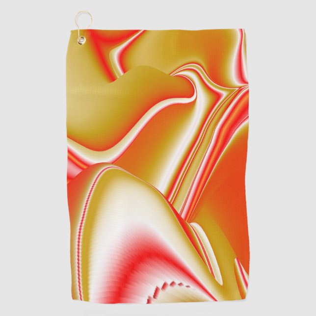 Love and Gold Abstract 3D Rainbowart Golf Towel (Front)