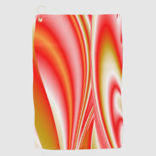 Love and Gold Abstract 3D Rainbowart Golf Towel