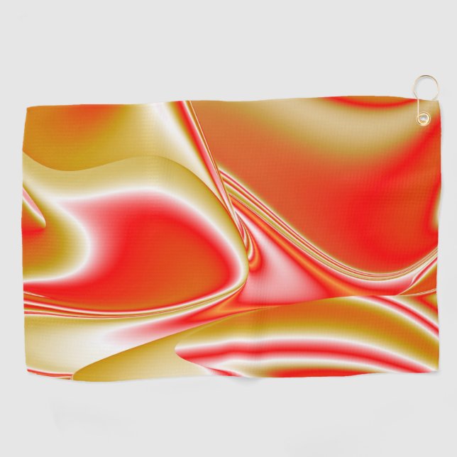 Love and Gold Abstract 3D Rainbowart Golf Towel (Horizontal)