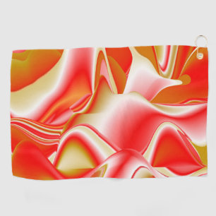 Love and Gold Abstract 3D Rainbowart Golf Towel