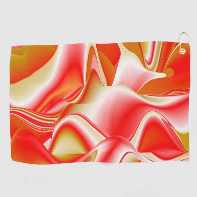 Love and Gold Abstract 3D Rainbowart Golf Towel (Horizontal)