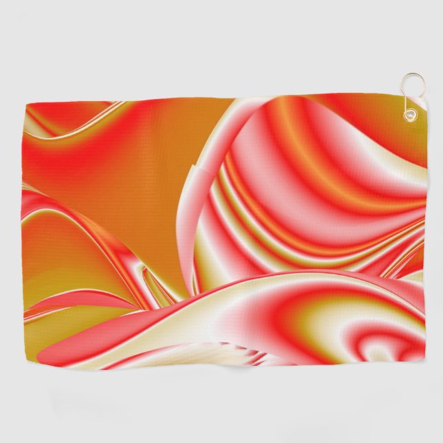 Love and Gold Abstract 3D Rainbowart Golf Towel (Horizontal)