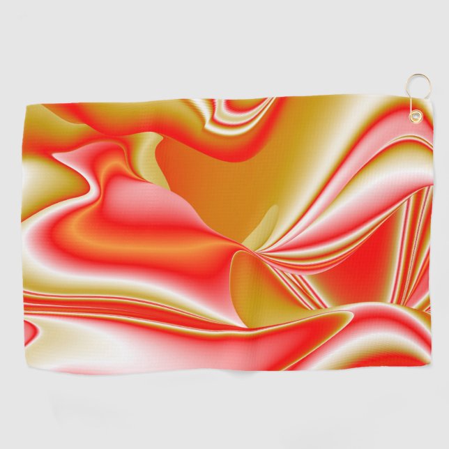 Love and Gold Abstract 3D Rainbowart Golf Towel (Horizontal)