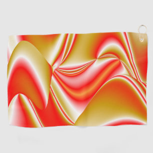 Love and Gold Abstract 3D Rainbowart Golf Towel