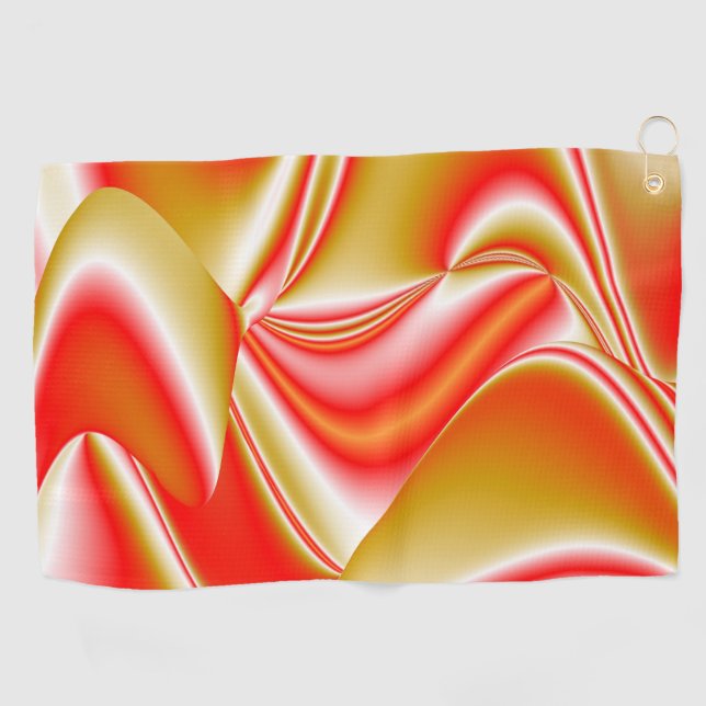 Love and Gold Abstract 3D Rainbowart Golf Towel (Horizontal)
