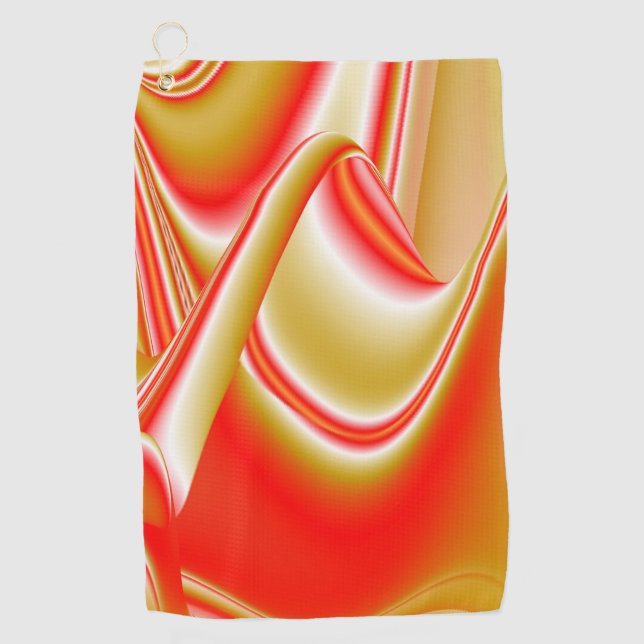 Love and Gold Abstract 3D Rainbowart Golf Towel (Front)