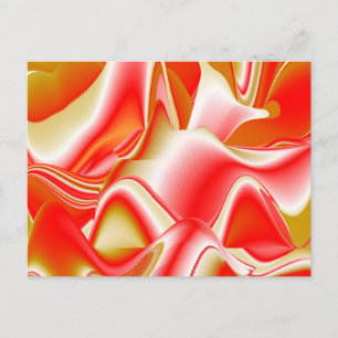 Love and Gold Abstract 3D Rainbowart Holiday Postcard