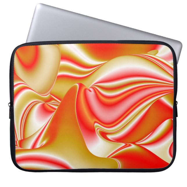 Love and Gold Abstract 3D Rainbowart Laptop Sleeve (Front)