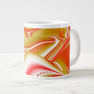 Love and Gold Abstract 3D Rainbowart Large Coffee Mug