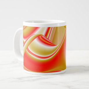 Love and Gold Abstract 3D Rainbowart Large Coffee Mug
