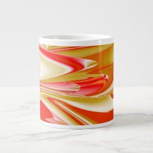 Love and Gold Abstract 3D Rainbowart Large Coffee Mug