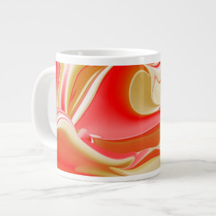 Love and Gold Abstract 3D Rainbowart Large Coffee Mug