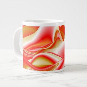 Love and Gold Abstract 3D Rainbowart Large Coffee Mug
