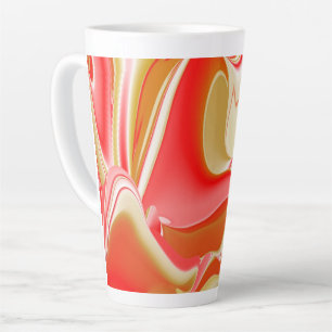 Love and Gold Abstract 3D Rainbowart Latte Mug