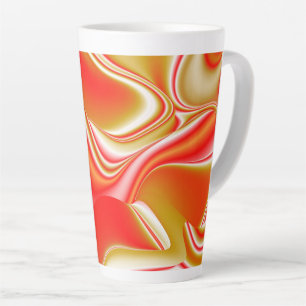 Love and Gold Abstract 3D Rainbowart Latte Mug