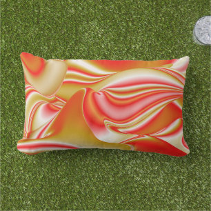 Love and Gold Abstract 3D Rainbowart Lumbar Cushion