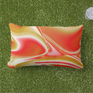 Love and Gold Abstract 3D Rainbowart Lumbar Cushion