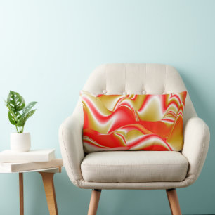 Love and Gold Abstract 3D Rainbowart Lumbar Cushion