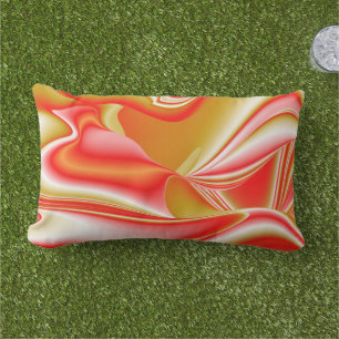 Love and Gold Abstract 3D Rainbowart Lumbar Cushion