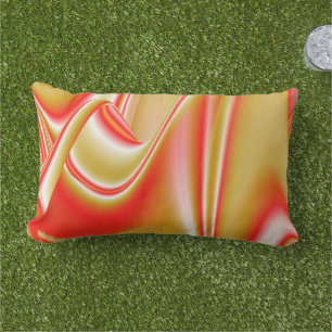 Love and Gold Abstract 3D Rainbowart Lumbar Cushion