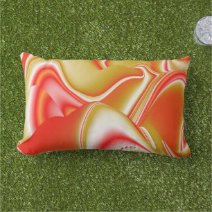 Love and Gold Abstract 3D Rainbowart Lumbar Cushion