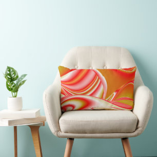 Love and Gold Abstract 3D Rainbowart Lumbar Cushion