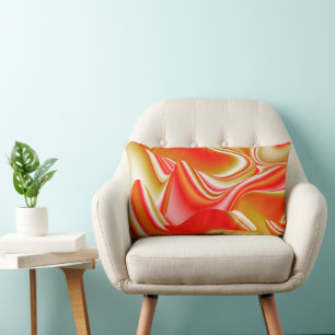 Love and Gold Abstract 3D Rainbowart Lumbar Cushion