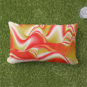 Love and Gold Abstract 3D Rainbowart Lumbar Cushion