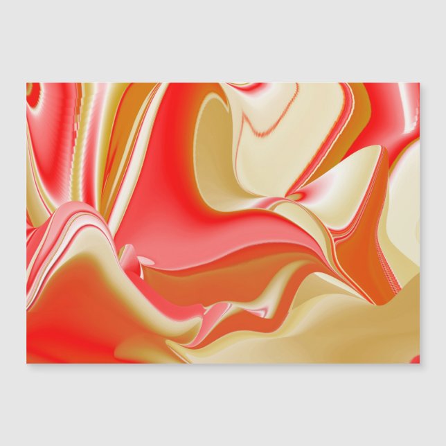 Love and Gold Abstract 3D Rainbowart Magnetic Card (Front)