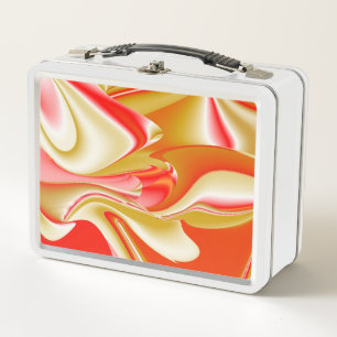 Love and Gold Abstract 3D Rainbowart Metal Lunch Box