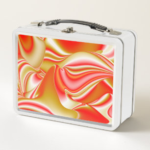 Love and Gold Abstract 3D Rainbowart Metal Lunch Box