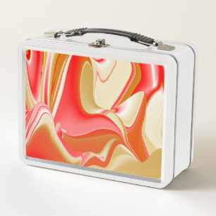 Love and Gold Abstract 3D Rainbowart Metal Lunch Box