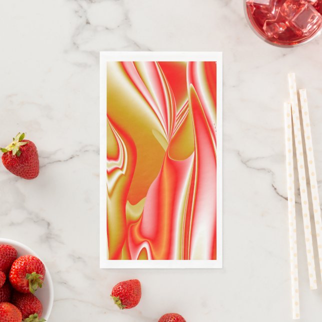 Love and Gold Abstract 3D Rainbowart Napkin (Insitu)