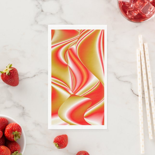 Love and Gold Abstract 3D Rainbowart Napkin (Insitu)