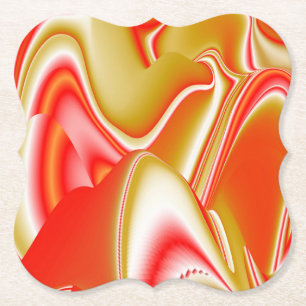 Love and Gold Abstract 3D Rainbowart Paper Coaster