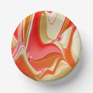 Love and Gold Abstract 3D Rainbowart Paper Plate