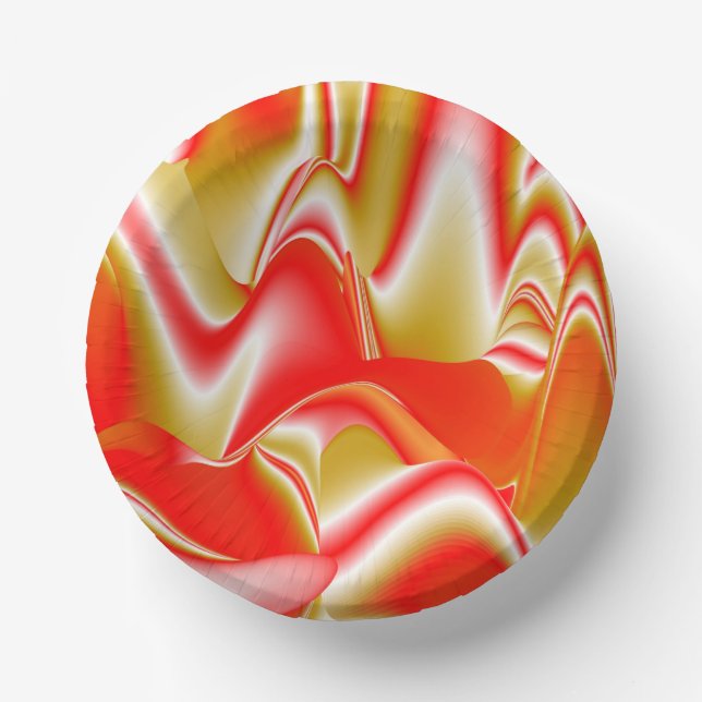 Love and Gold Abstract 3D Rainbowart Paper Plate (Front)