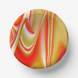 Love and Gold Abstract 3D Rainbowart Paper Plate