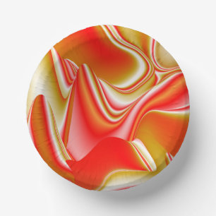 Love and Gold Abstract 3D Rainbowart Paper Plate