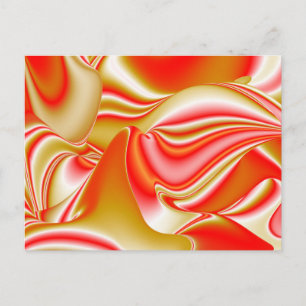 Love and Gold Abstract 3D Rainbowart Postcard