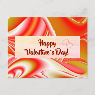 Love and Gold Abstract 3D Rainbowart Postcard