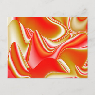 Love and Gold Abstract 3D Rainbowart Postcard