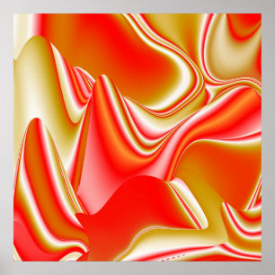 Love and Gold Abstract 3D Rainbowart Poster