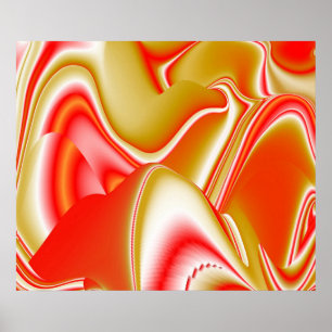 Love and Gold Abstract 3D Rainbowart Poster