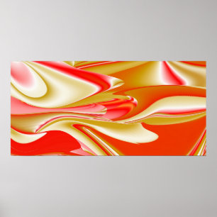 Love and Gold Abstract 3D Rainbowart Poster