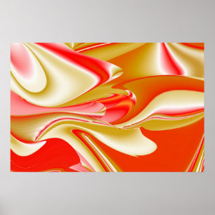 Love and Gold Abstract 3D Rainbowart Poster