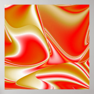 Love and Gold Abstract 3D Rainbowart Poster