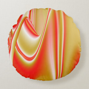 Love and Gold Abstract 3D Rainbowart Round Cushion