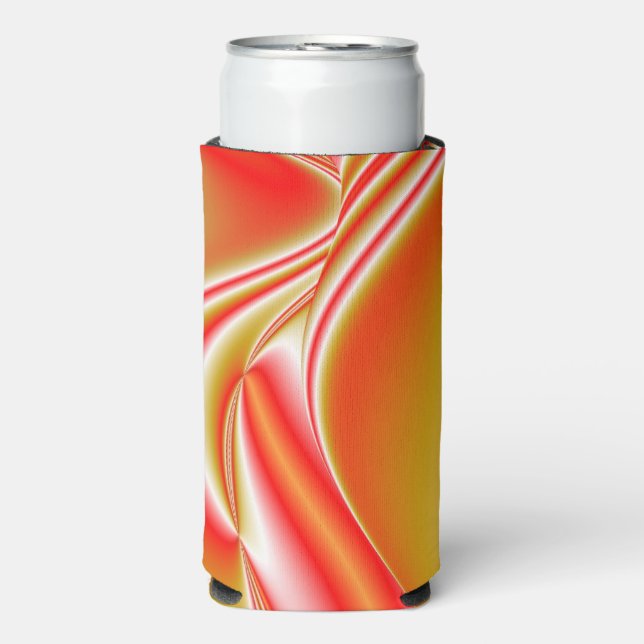 Love and Gold Abstract 3D Rainbowart Seltzer Can Cooler (Seltzer Front)
