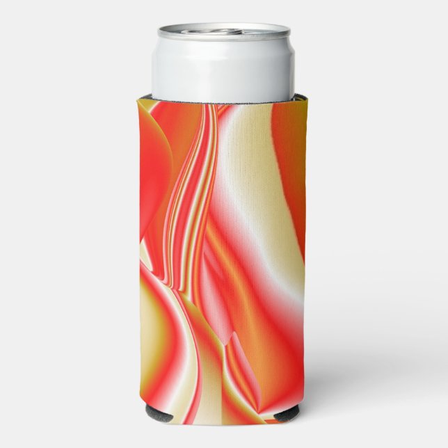 Love and Gold Abstract 3D Rainbowart Seltzer Can Cooler (Seltzer Back)